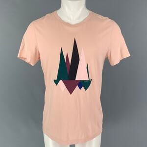 RON DORFF Size M Pink Graphic Cotton T-shirt